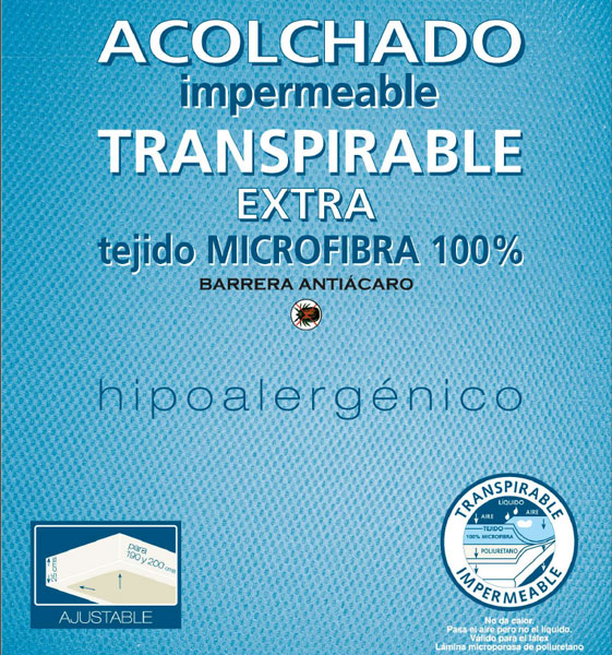 Acolchado impermeable transpirable extra microfibra 100%